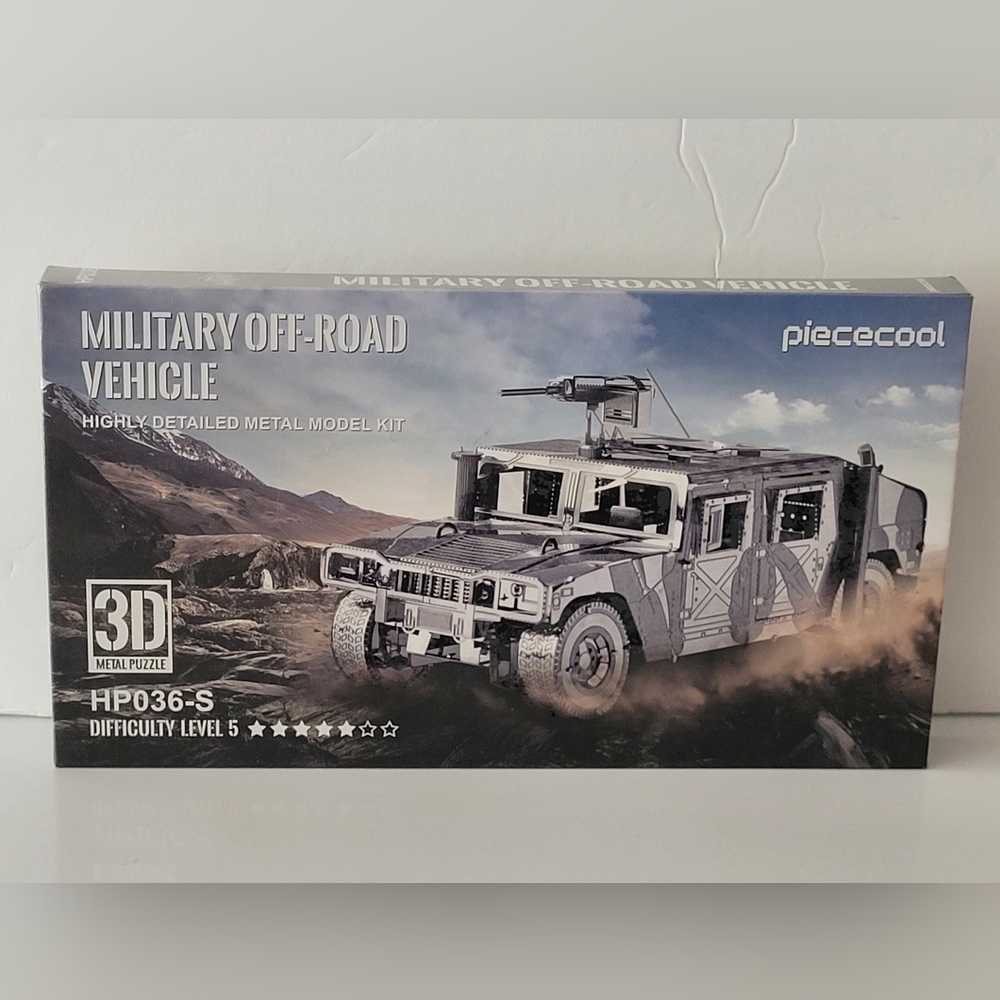 New Sealed Piececool 3-D Metal Model Kit- Humvee Military Off-road Vehicle H14WD